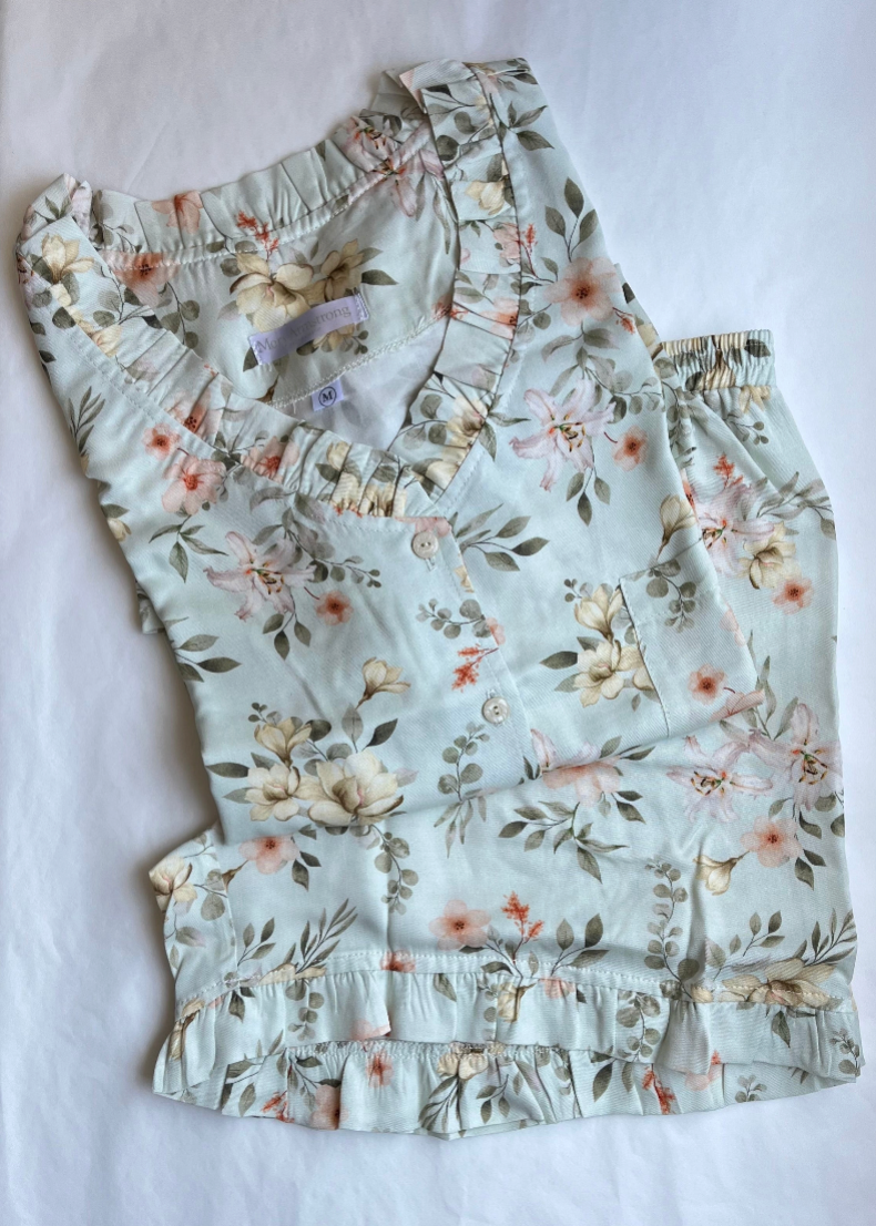 PIJAMA VERANO VUELITOS VERDE MENTA