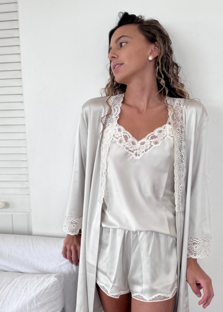 BABY DOLL PITTI MINI GRIS PERLA/CREMA