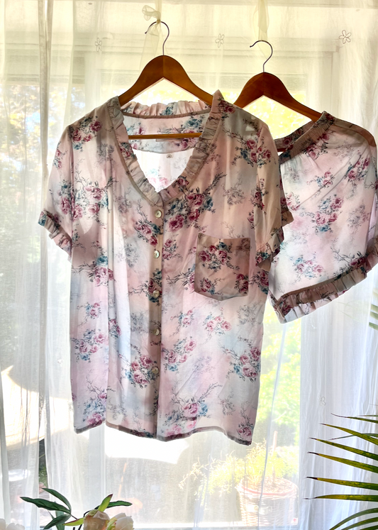 PIJAMA VERANO VUELITOS CELESTE ROSA