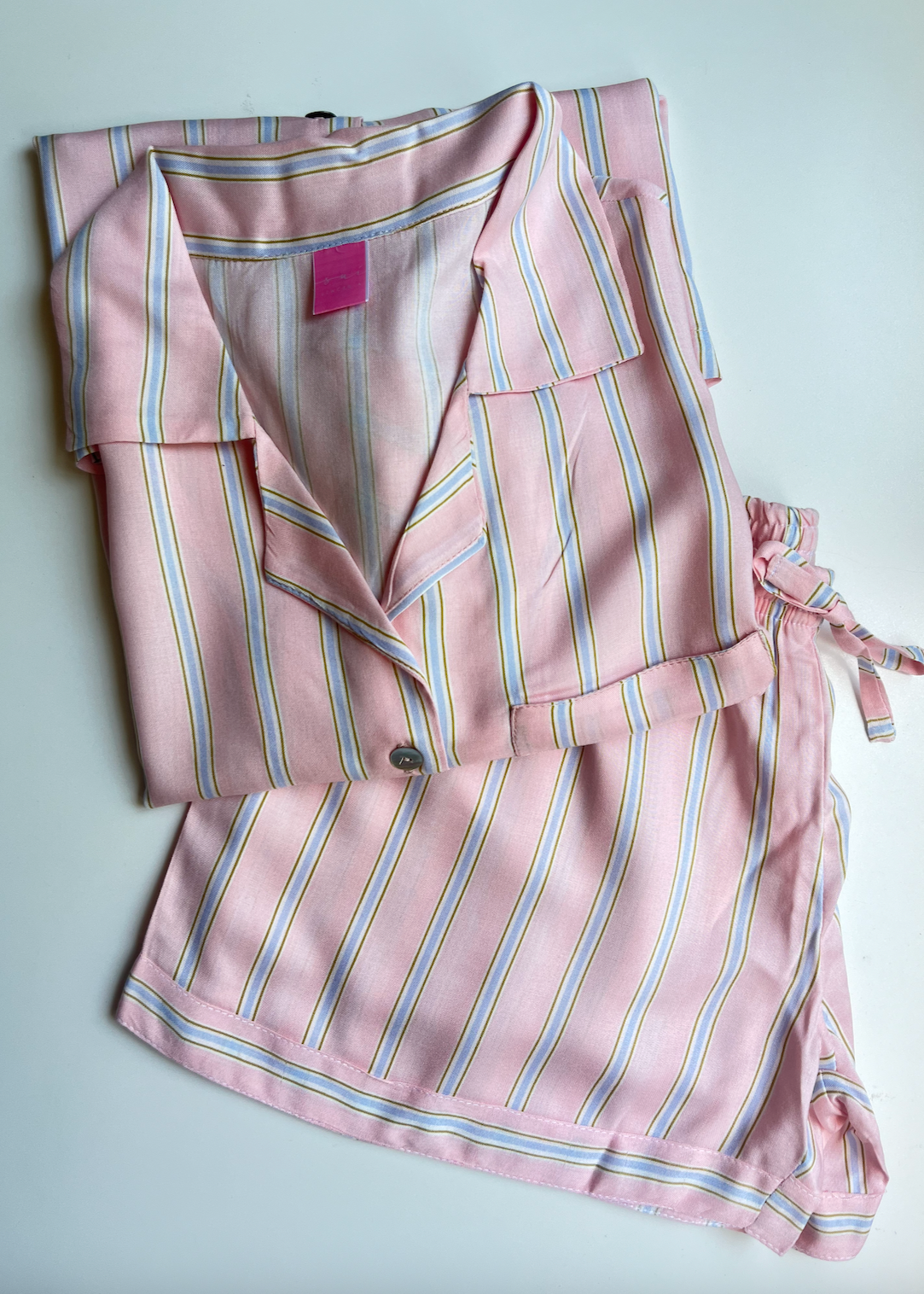 PIJAMA VERANO RAYAS rosado