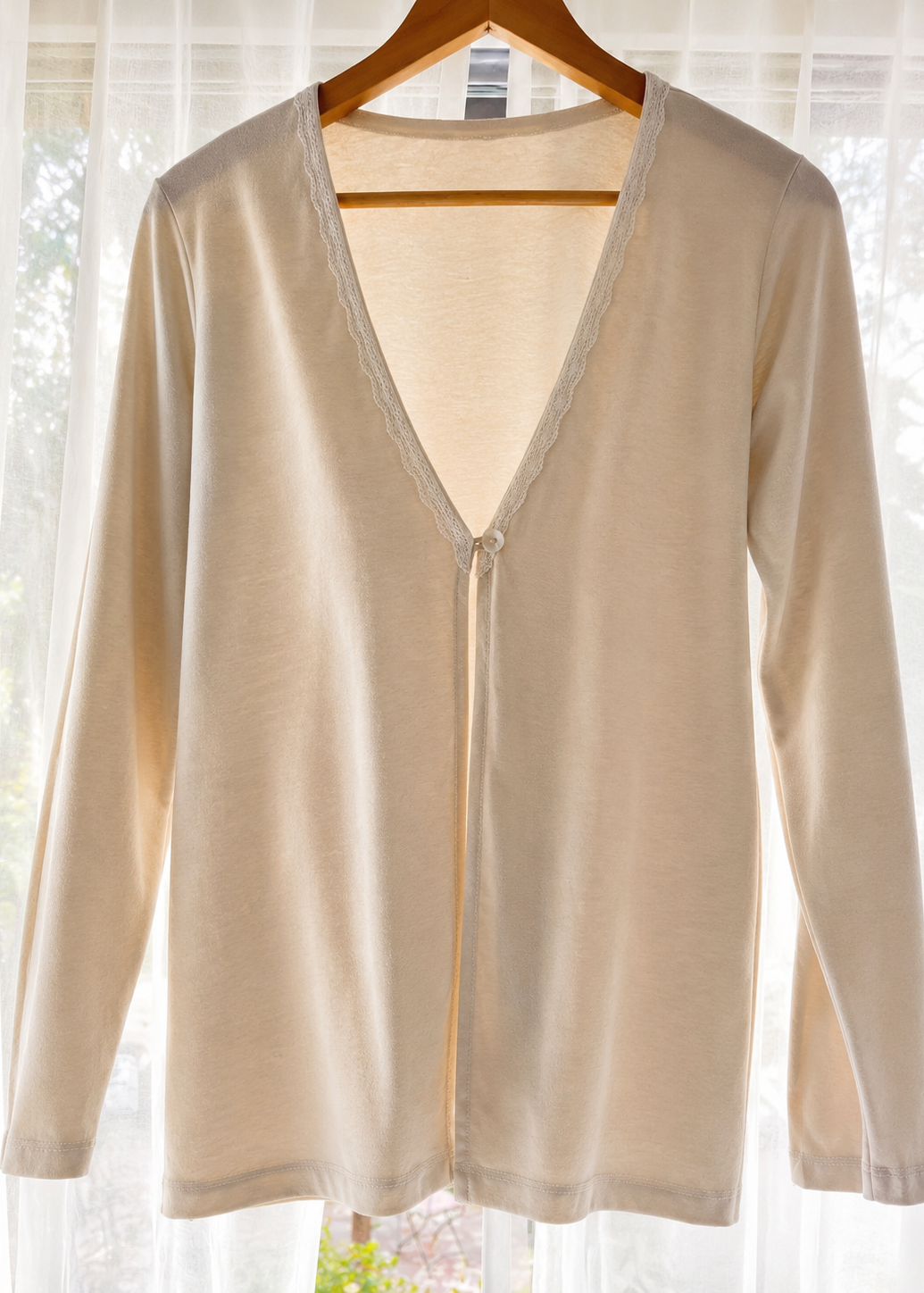 MAÑANITA | Algodón Beige con Encaje Fino