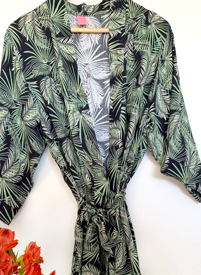KIMONO VISCOSA ESTAMPADA PALMERAS