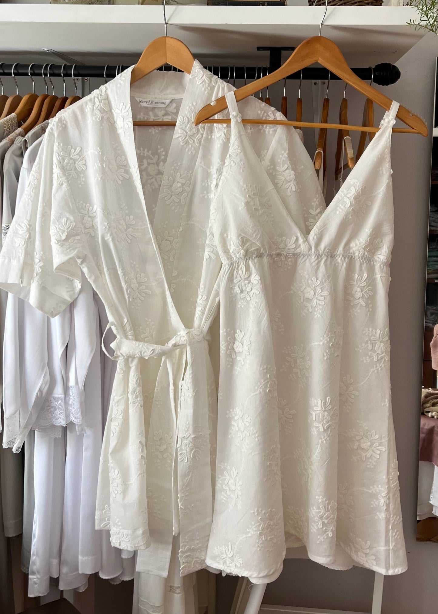 CONJUNTO CAMISA / KIMONO ALGODON BORDADO