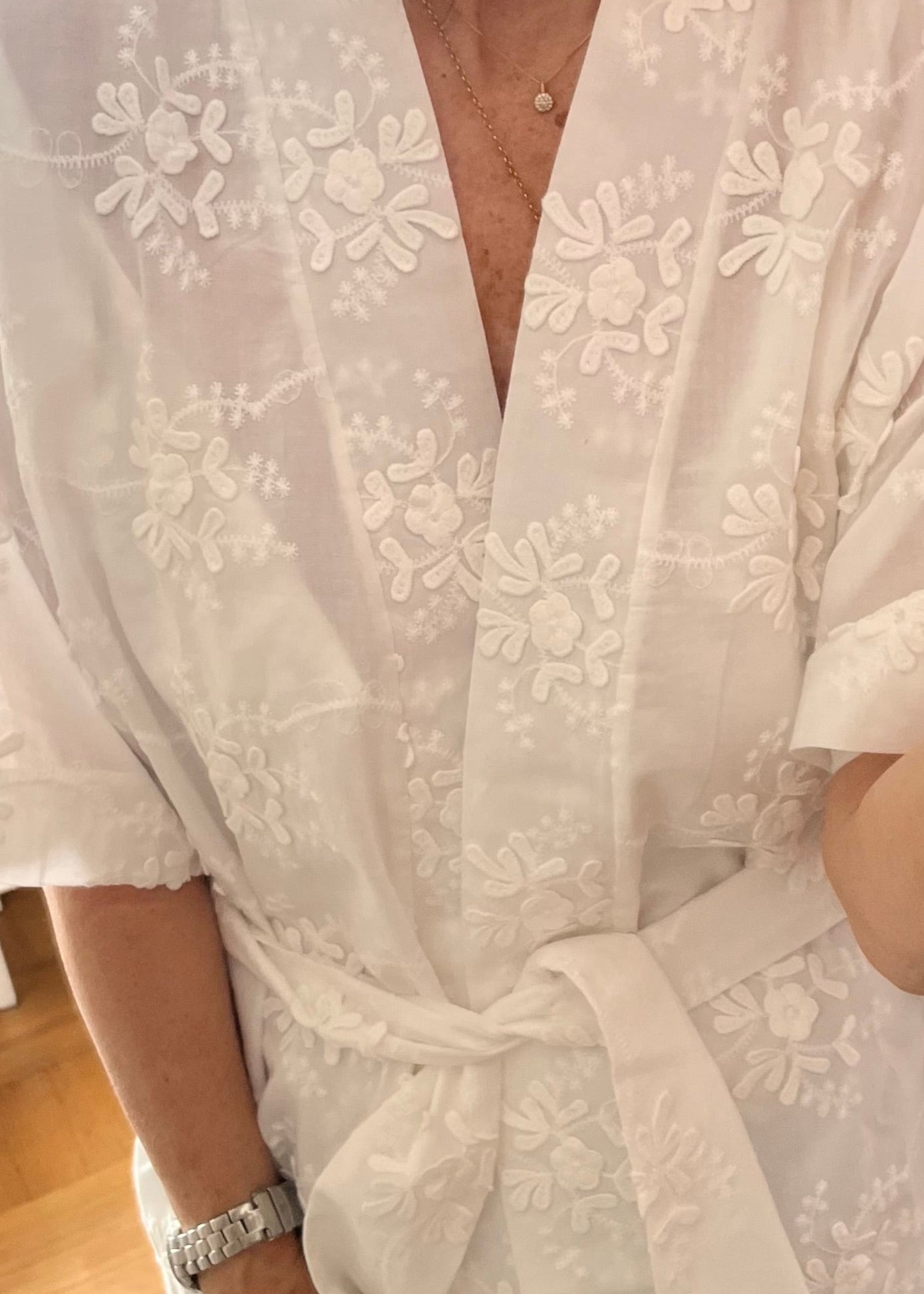 CONJUNTO CAMISA / KIMONO ALGODON BORDADO