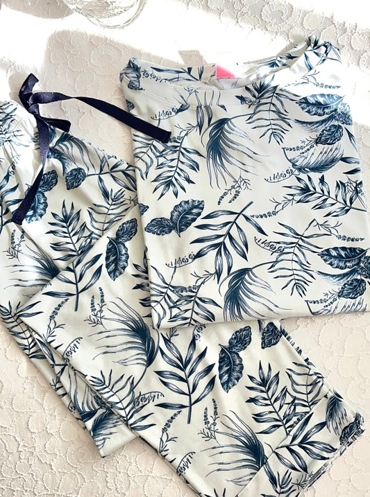 PIJAMA LOUNGEWEAR Palmeras azules