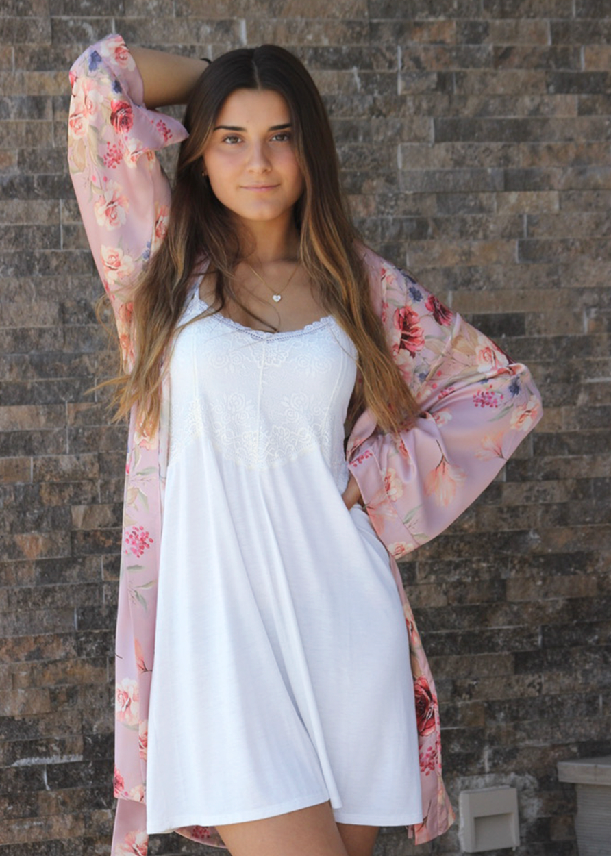 CAMISA AMELIE CRUDO ENCAJE ROSA