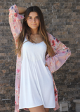 CAMISA AMELIE ALGODON CRUDO ENCAJE ROSA