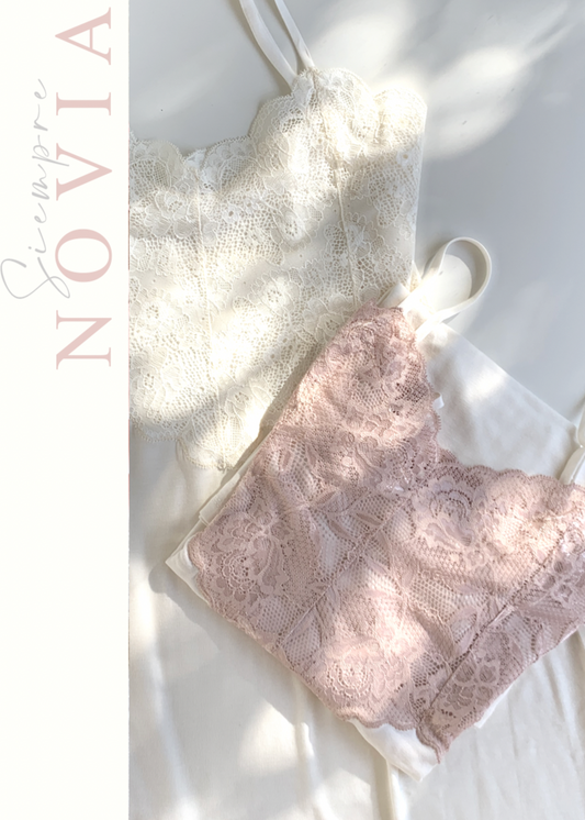 CAMISA AMELIE |Blanco con encaje palo rosa