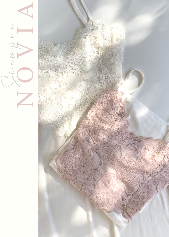 CAMISA AMELIE ALGODON CRUDO ENCAJE ROSA