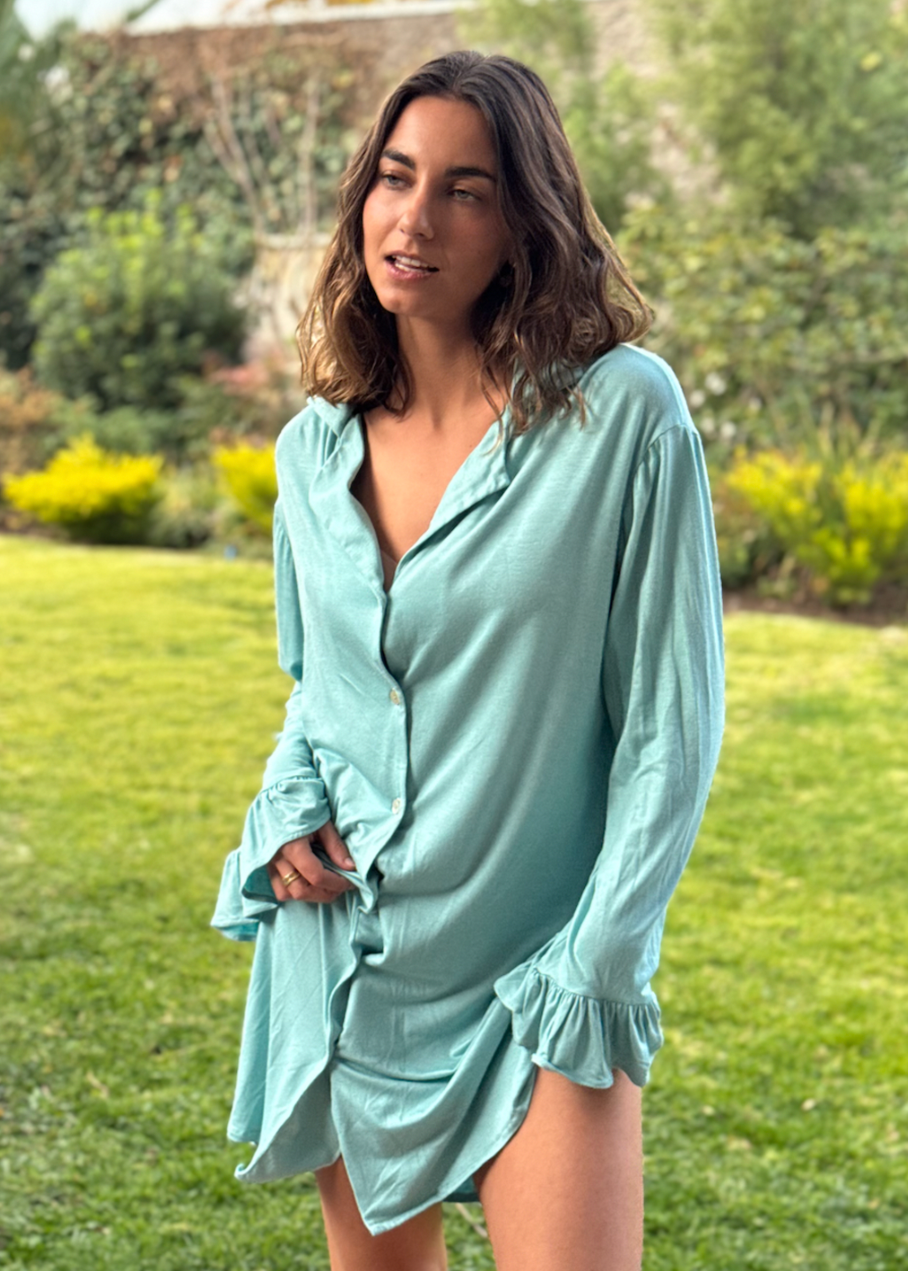 CAMISOLA VUELOS VERDE AGUA