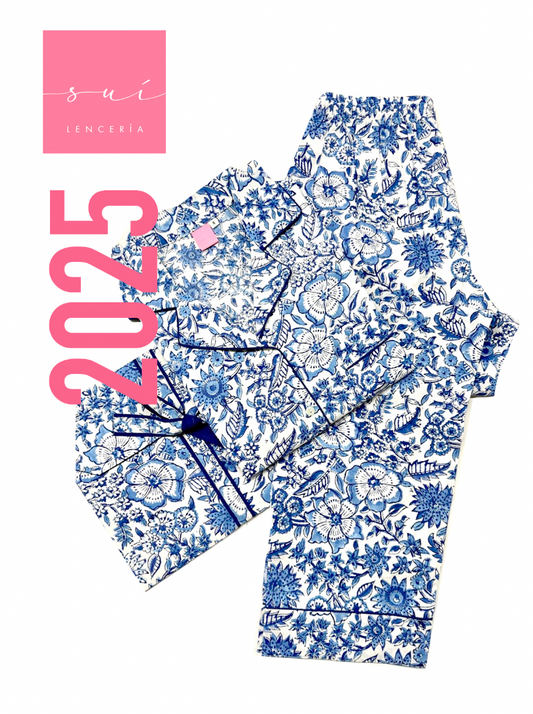 PIJAMA SUI 2025 / BLANCO AZULINO