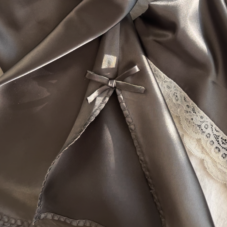 CAMISA PITTI MINI SATIN TAUPE