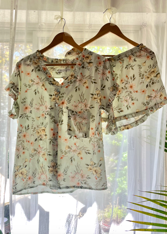 PIJAMA VERANO VUELITOS VERDE MENTA