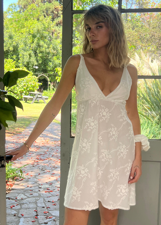 CONJUNTO CAMISA / KIMONO ALGODON BORDADO