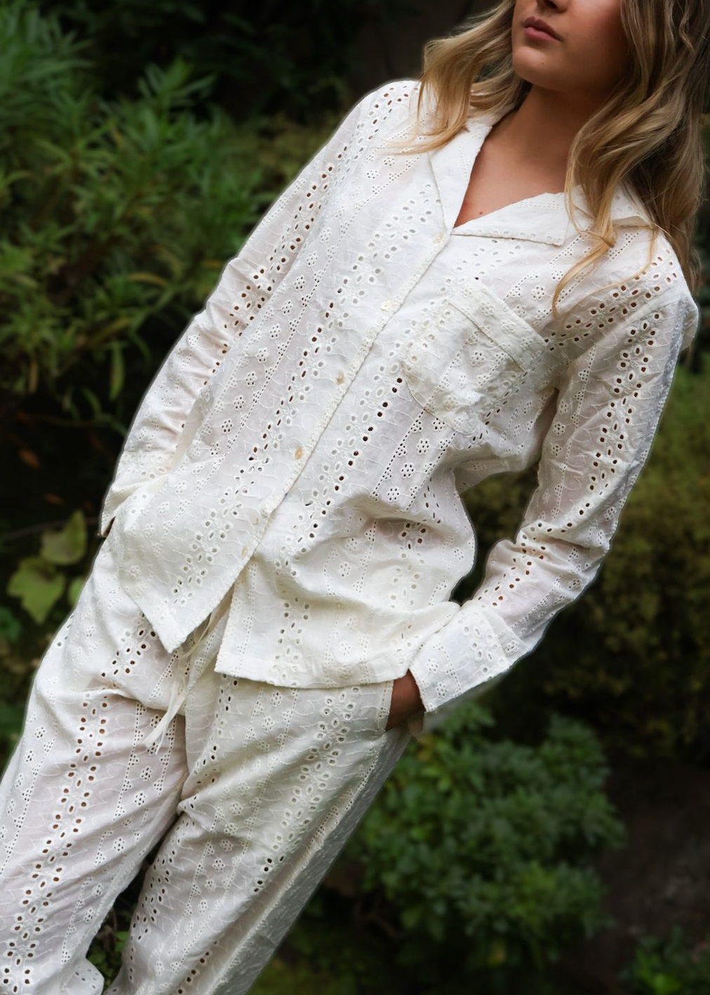 Pijama Crema SUI Broderie