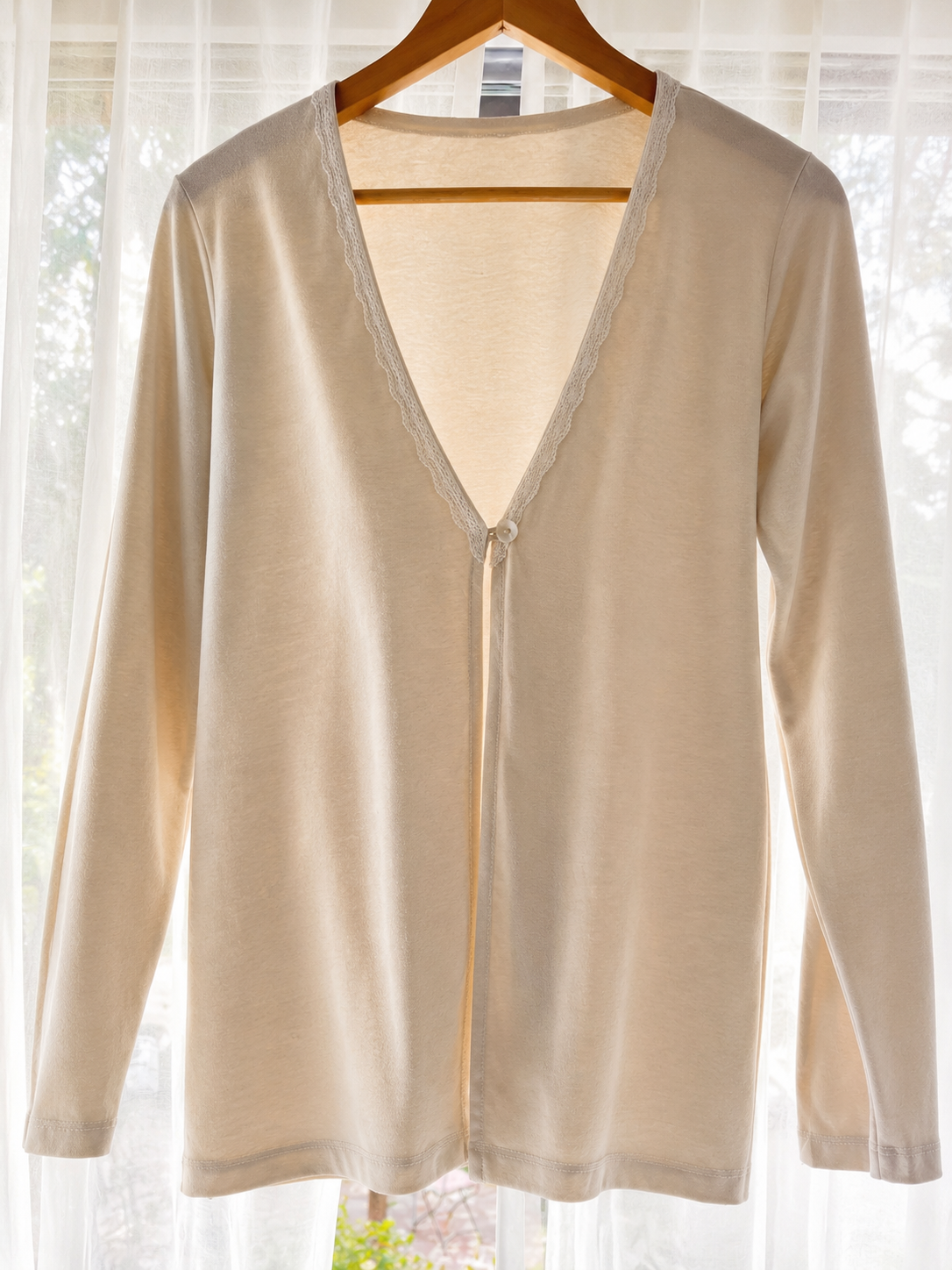 MAÑANITA | Algodón Beige con Encaje Fino