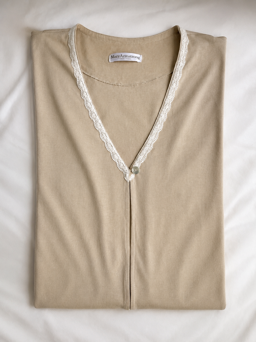 MAÑANITA | Algodón Beige con Encaje Fino