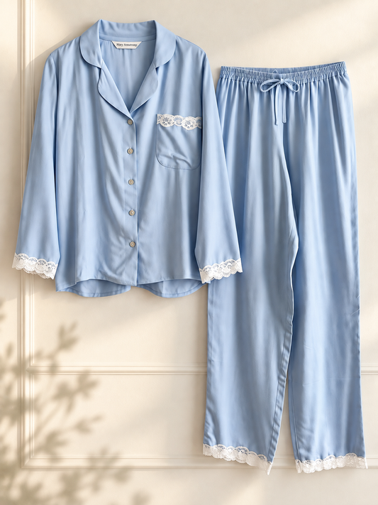✨ Pijama Charlotte Celeste | Viscosa