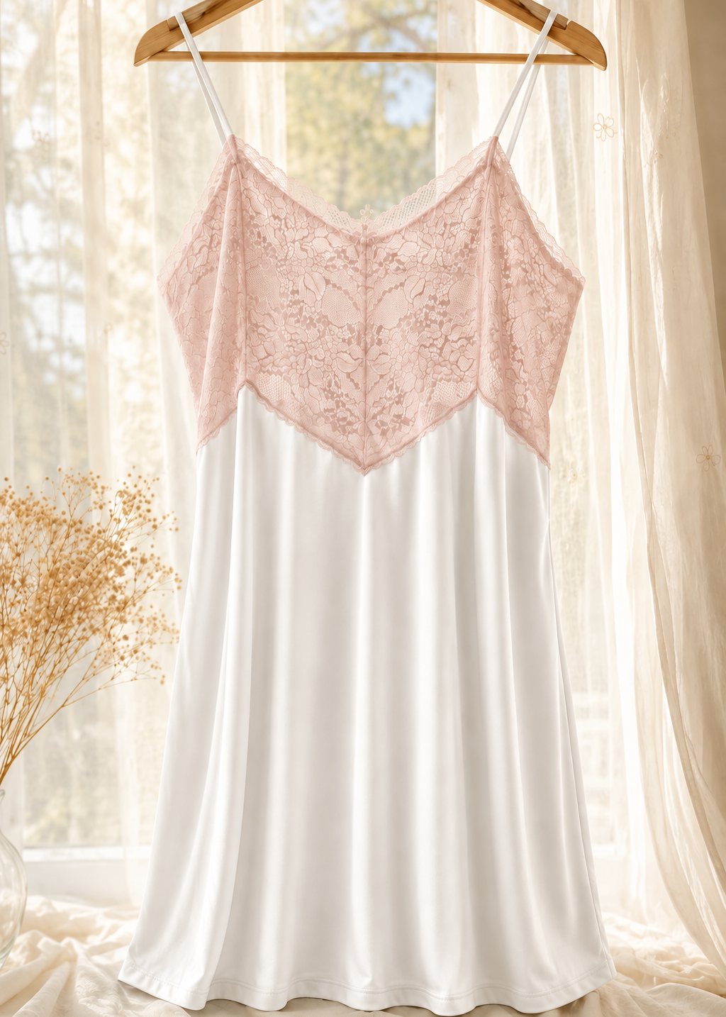 CAMISA AMELIE | algodón blanco y encaje rosa