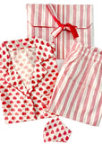 PIJAMA PANTALON MANGA LARGA FUCSIA Y BLANCO