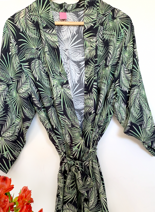 KIMONO VISCOSA ESTAMPADA PALMERAS