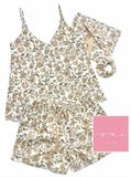 PIJAMA SHORT PABILO BLANCO Y BEIGE