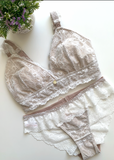 CYBER - CALZON BEIGE CON ENCAJE CRUDO