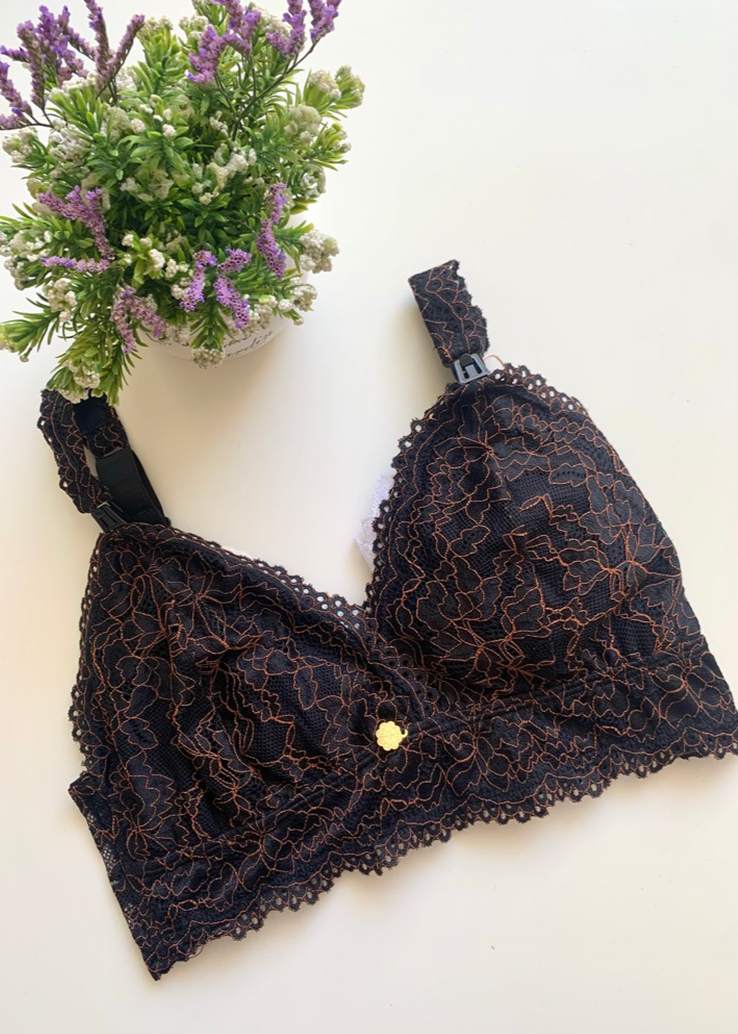BRALETTE MATERNAL NEGRO BICOLOR