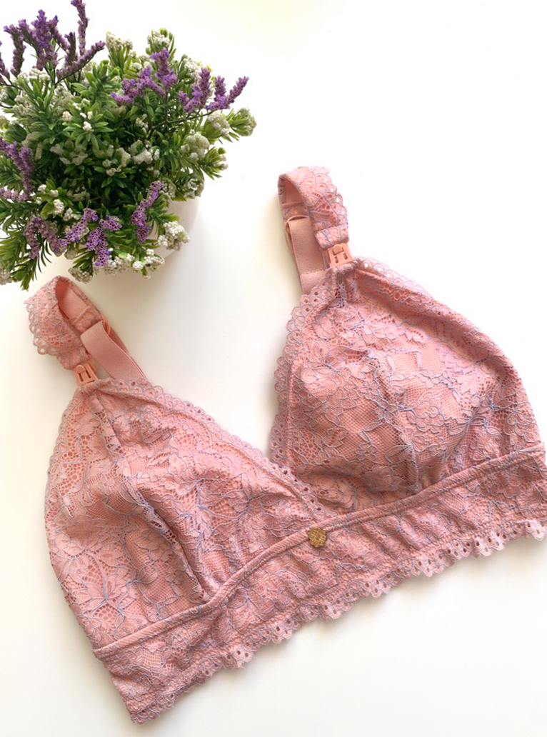 BRALETTE MATERNAL PALO ROSA BICOLOR