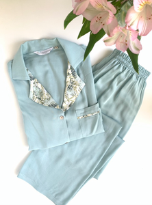 PIJAMA VISCOSA LARGO MANGA 3/4 VERDE AGUA