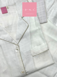 PIJAMA BLANCO VISCOSA RAYAS