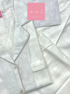 PIJAMA BLANCO VISCOSA PALMERAS