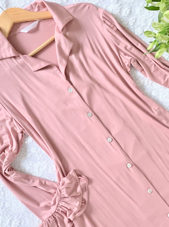 CAMISOLA ALGODÓN VUELOS PALO ROSA