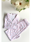 PIJAMA NIÑITAS 100% ALGODÓN DE PUNTO FLOR ROSA