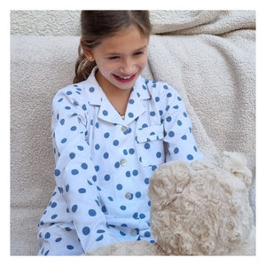 PIJAMA NIÑITAS 100% ALGODÓN DE PUNTO LUNARES