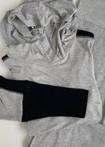 PIJAMA ALGODÓN LOUNGEWEAR NEGRO CON GRIS