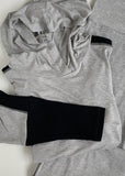PIJAMA ALGODÓN LOUNGEWEAR NEGRO CON GRIS